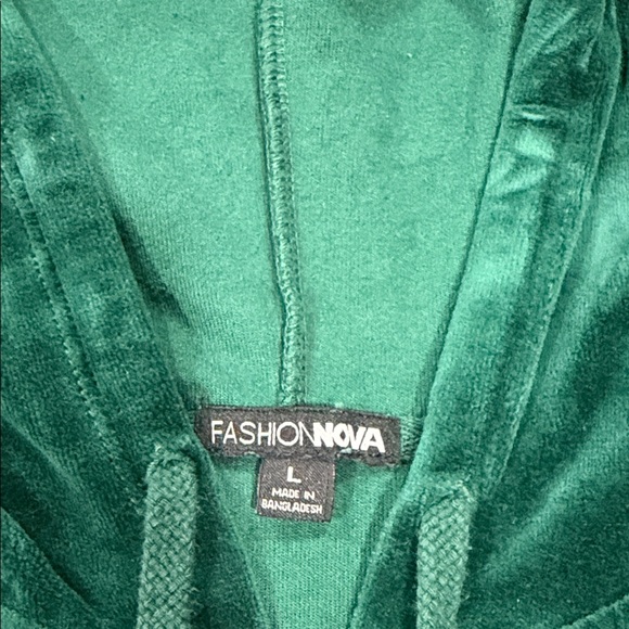 Fashion Nova Emerald Velour Track Set - Picture 3 of 4